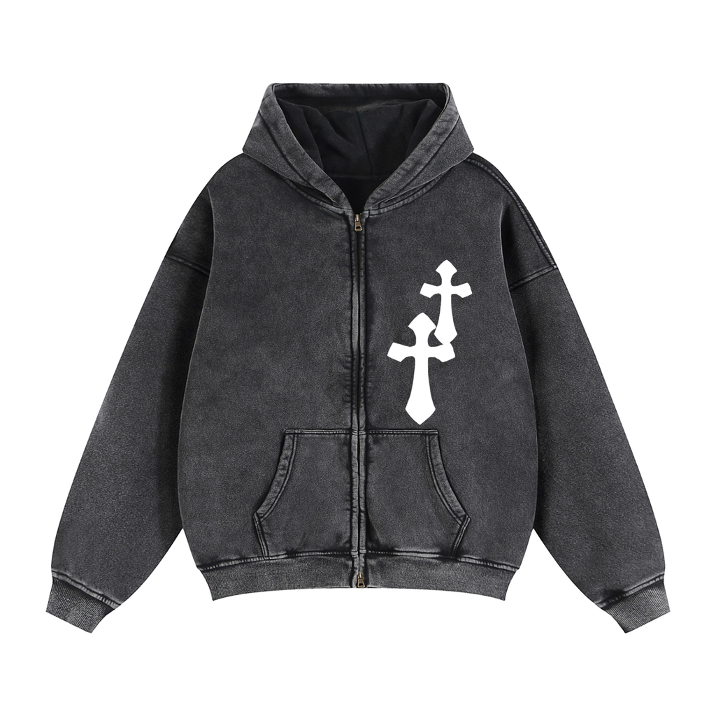 Heavy Cross Fleece Hoodie