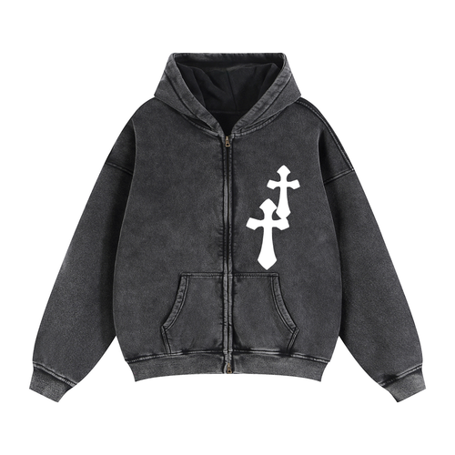 Heavy Cross Fleece Hoodie